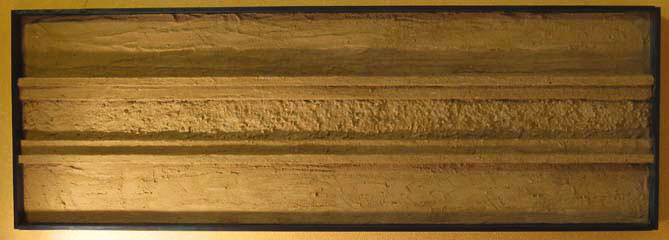 静寂の「喜び」 300×900 木材パネル.コンクリート.アクリルガッシュ.岩絵具